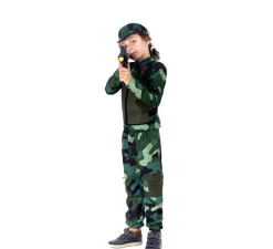 New Disfraz de Militar verde Camuflado con Gorra para niños