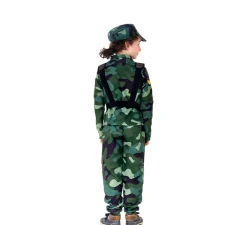New Disfraz de Militar verde Camuflado con Gorra para niños