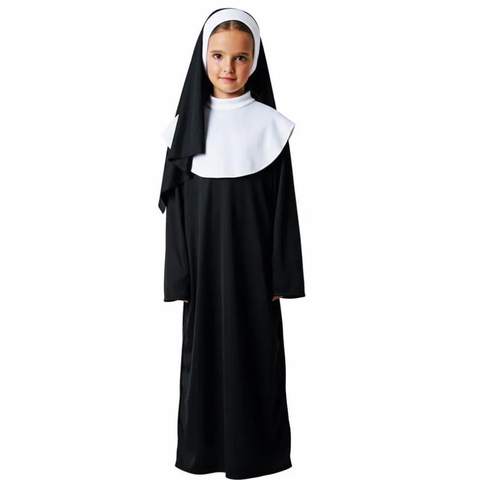 Disfraz de Monja Infantil – Hábito Tradicional con Velo