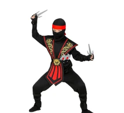 Disfraz de Ninja Kombat Rojo con Armas para niño