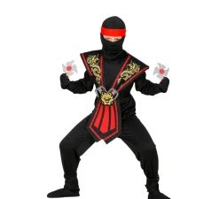 Disfraz de Ninja Kombat Rojo con Armas para niño