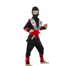 Best Disfraz de Ninja Negro y Rojo para niños