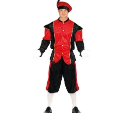 Online Disfraz de Paje Rojo y Negro para hombre