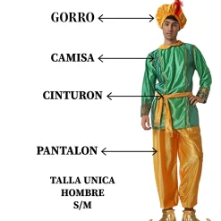 New Kebedo Moda Disfraz de Paje Verde Real Hombre