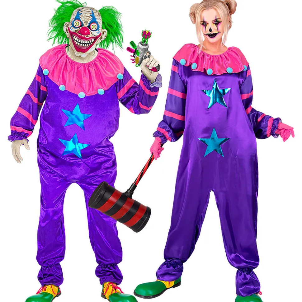 Disfraz de Payaso de Terror del Espacio Morado Adulto