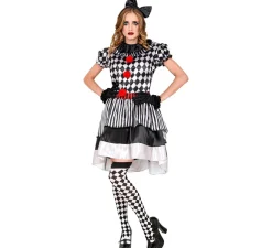 Outlet Disfraz de Payaso Vintage a Cuadros para mujer