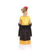 Disfraz de Pintora Mexicana amarillo y negro para niña