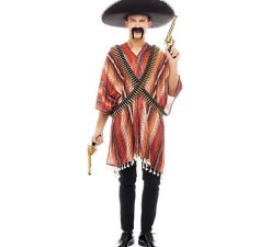Discount Disfraz de Pistolero Mexicano con Poncho para hombre
