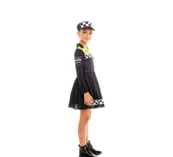 Disfraz de Policía en Vestido negro y amarillo para niña