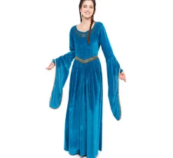 Clearance Disfraz de Princesa Vikinga o Medieval Azul para mujer