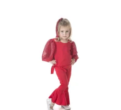 Outlet Disfraz de Raffaella Carrà rojo para niña