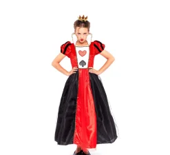 Disfraz de Reina de Corazones Rojo y Negro para niña