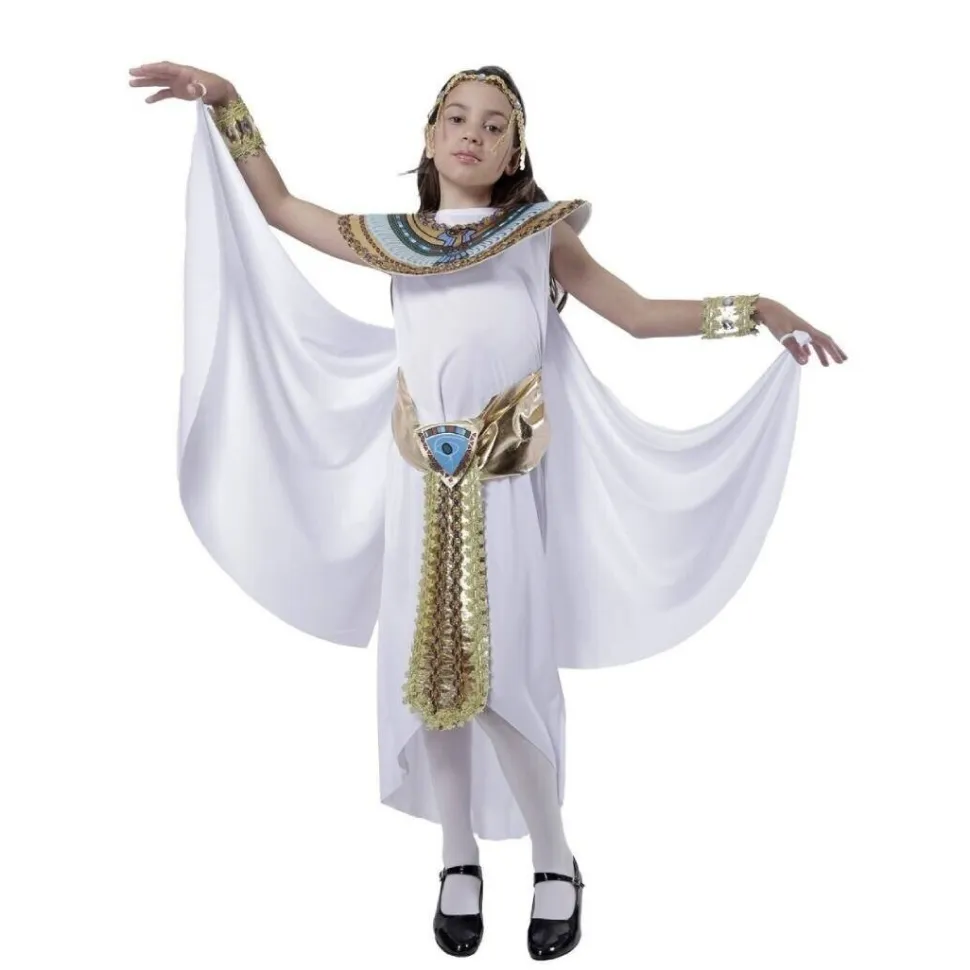 Disfraz de Reina Egipcia Niñas - Set de Cleopatra con Diadema, Collar y Muñequera Faraona