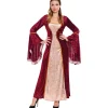 Disfraz de Reina Medieval Vinotinto para mujer