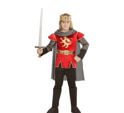 Disfraz de Rey Arturo Rojo con Capa para niño