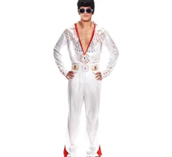 Disfraz de Rey del Rock Blanco para hombre