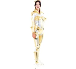 Disfraz de Robot Woman Estelar Dorado para mujer