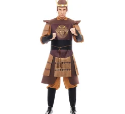 Disfraz de Samurái Legendario Japonés marrón para hombre