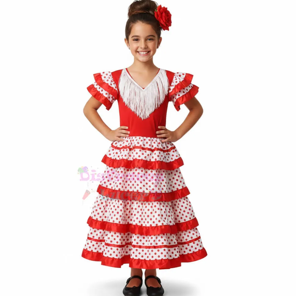 Disfraz de Sevillana Flamenca con Volantes Infantil
