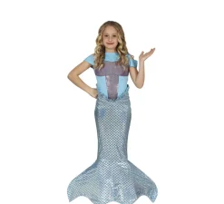 Best Disfraz de Sirena Cola Larga Azul para niña