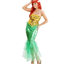 Best Disfraz de Sirena Verde y Amarillo para mujer