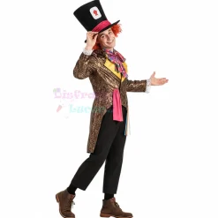 Disfraz de Sombrerero Loco Adulto – Traje de Fantasía con Sombrero y Lazo