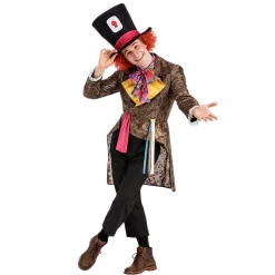 Disfraz de Sombrerero Loco Adulto – Traje de Fantasía con Sombrero y Lazo