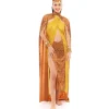 Disfraz de Tribal Africana amarillo y marrón para mujer