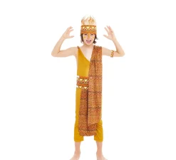 Disfraz de Tribal Africano amarillo y marrón para niño