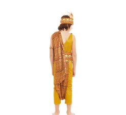 Disfraz de Tribal Africano amarillo y marrón para niño