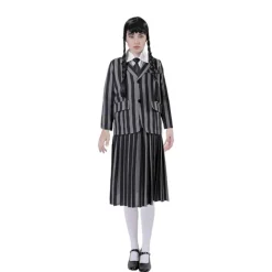 Disfraz de Uniforme Escolar de Miércoles Addams Merlina para Mujer - Chaqueta y Falda Gótica