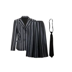 Disfraz de Uniforme Escolar de Miércoles Addams Merlina para Mujer - Chaqueta y Falda Gótica
