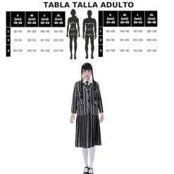 Disfraz de Uniforme Escolar de Miércoles Addams Merlina para Mujer - Chaqueta y Falda Gótica
