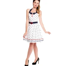 Disfraz de Vestido Blanco con Lunares Años 50 para mujer