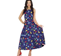 Disfraz de Vestido Navidades Azul Largo para mujer