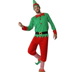 Disfraz Elfo Navidad Traje verde y rojo Hombre