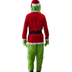 Disfraz El Grinch Duende Verde Peludo con Traje de Navidad Adulto