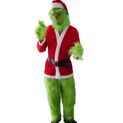 Disfraz El Grinch Duende Verde Peludo con Traje de Navidad Adulto