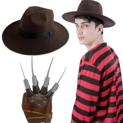 Disfraz Freddy Krueger para Hombre Adulto - Camisa, Garra y Sombrero
