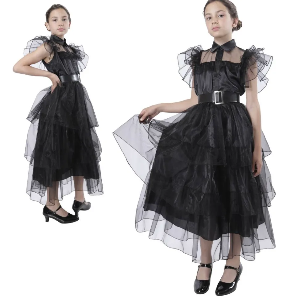 Disfraz Gala Merlina para Niñas - Vestido de Baile de Miércoles Addams