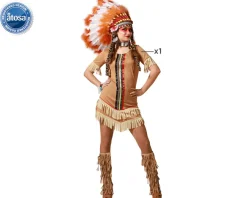 New Atosa Disfraz India Mujer Adulto Marrón Claro Talla XS-S