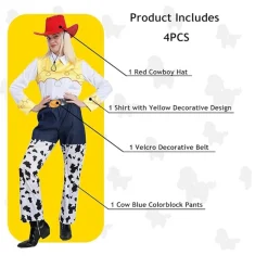 Disfraz Jessie Toy la Vaquera Amiga Woody Traje Sombrero Cowboy Rojo Mujer Adulto