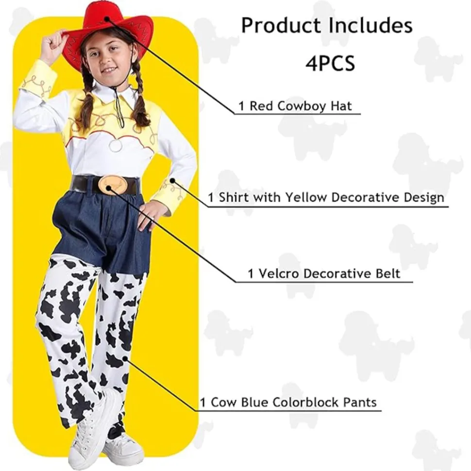 Disfraz Jessie Vaquera Toy con Sombrero Cowboy Rojo - Talla 3 a 15 Años