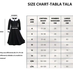 Best Kebedo Moda Disfraz Merlina Gótico Miércoles Addams - Vestido, La Mano de Látex, Peluca y Medias