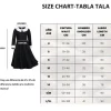 Disfraz Merlina Gótico Película Miércoles Addams Vestido Negro con Mano de látex Adulto