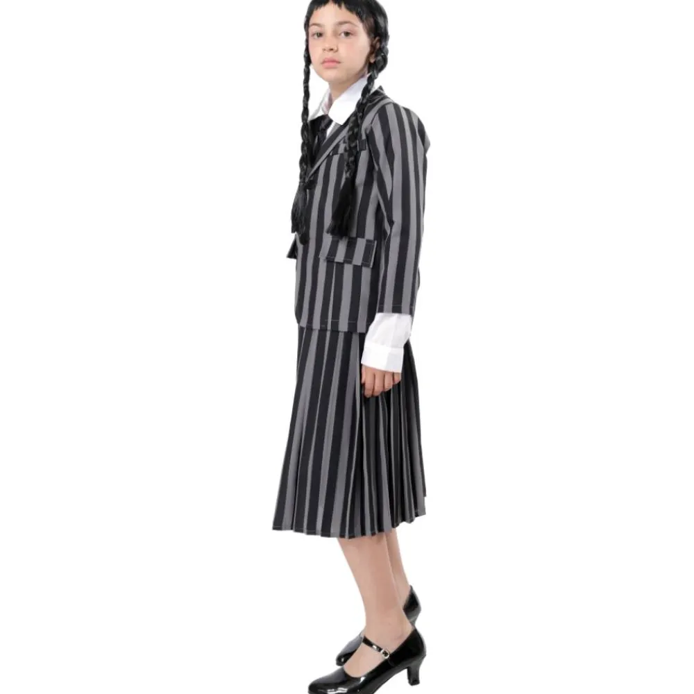 Outlet Kebedo Moda Disfraz Miércoles Addams Merlina Uniforme Escolar Gótica para Niñas