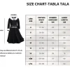 Hot Kebedo Moda Disfraz Miércoles Addams Peluca con Mano de Látex Vestido Gótico Merlina para Niñas
