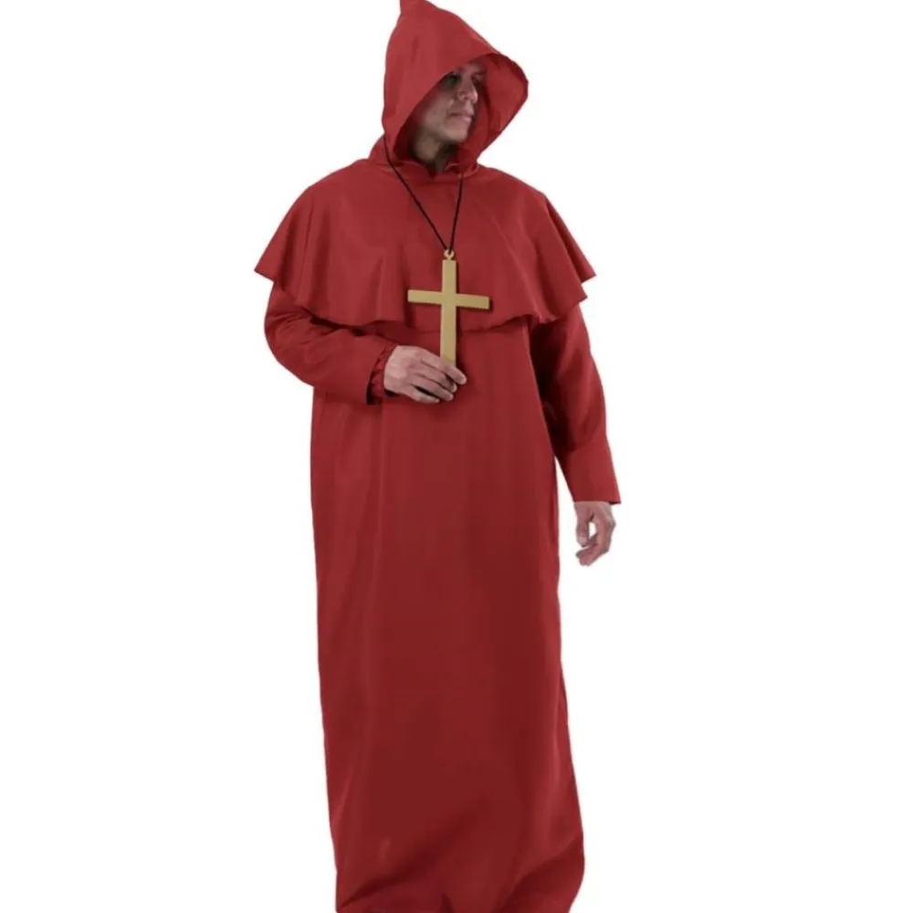 Discount Kebedo Moda Disfraz Monje Sacerdote Túnica Roja Adulto