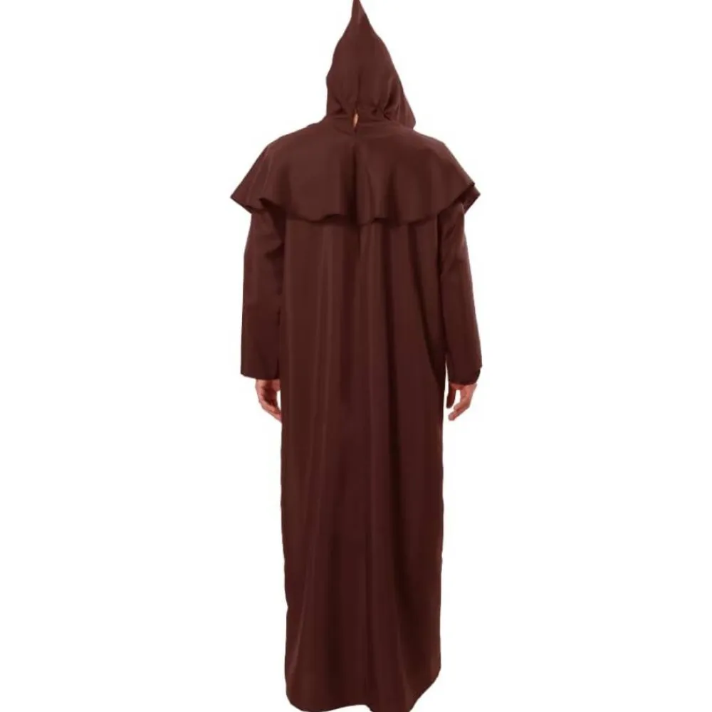 Discount Kebedo Moda Disfraz Monje Sacerdote Túnica Marrón Adulto