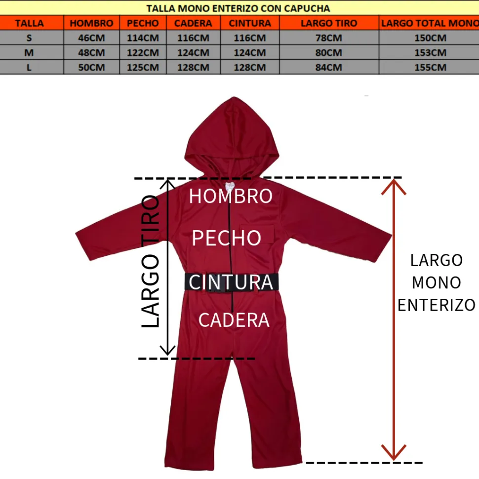 Disfraz Mono Rojo Soldado con Máscara Cuadro de El Juego del Calamar Adulto